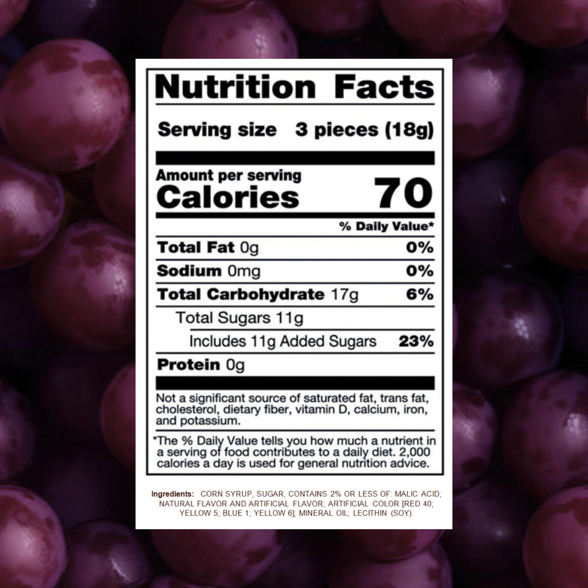 MIMA MIMA wrapper close-up highlighting grape flavor and wrappers.