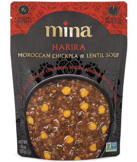 Mina Harira soup in a serving bowl ready to warm up a cozy dinner.