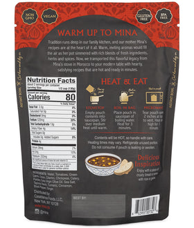 Mina Harira close-up shows chickpeas, lentils and hearty texture.