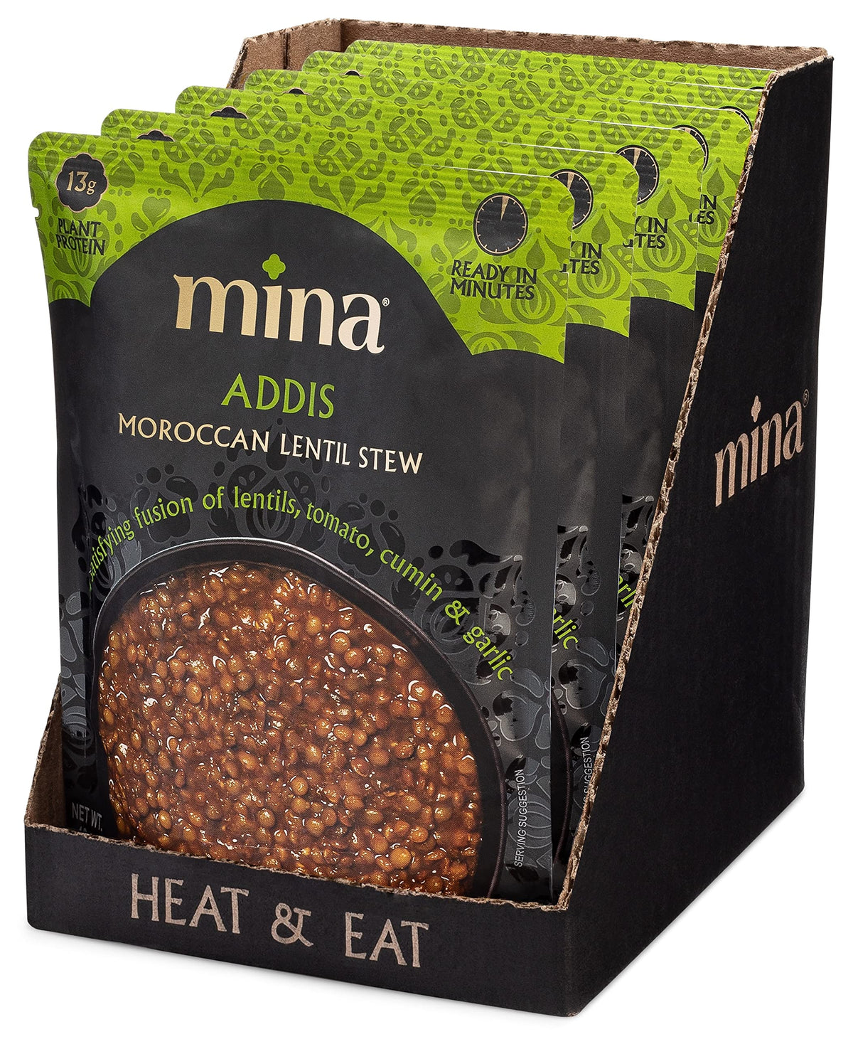 Mina Lentils microwaveable for fast, convenient lunches.