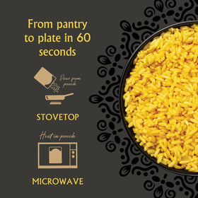 Mina pearl couscous turmeric-ginger pouch; versatile side pairing with meats or vegetables.