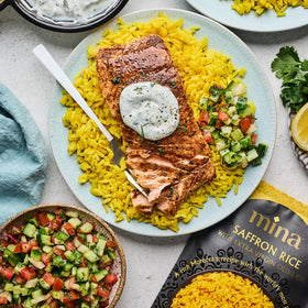 Mina Saffron Rice evokes Moroccan tradition with saffron aroma.