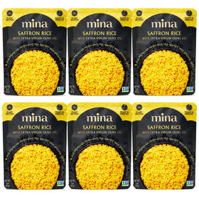 Mina Saffron Rice displays a golden color for vibrant, festive meals.