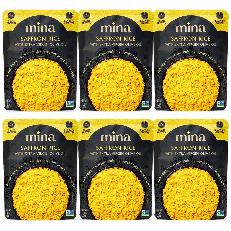 Mina Saffron Rice displays a golden color for vibrant, festive meals.