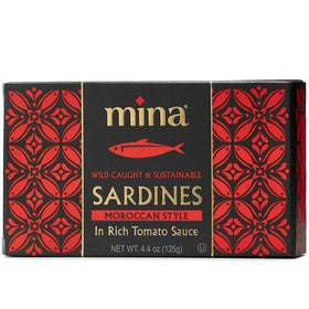 Mina Sardines cheremoula spice blend can, ideal for quick Mediterranean-inspired meals.