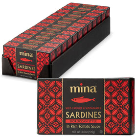 Mina Sardines Moroccan-style tomato sauce can, protein-packed and ready to eat.