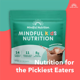 Mindful Nutrition protein powder swirls with milk showing 8g dairy protein per serving.