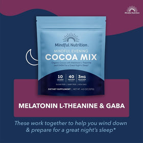 Close-up of sleep blend ingredients including melatonin, L-Theanine, and GABA