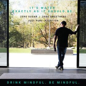 MINDFUL travel-ready 12-ounce can fits bags for easy hydration.