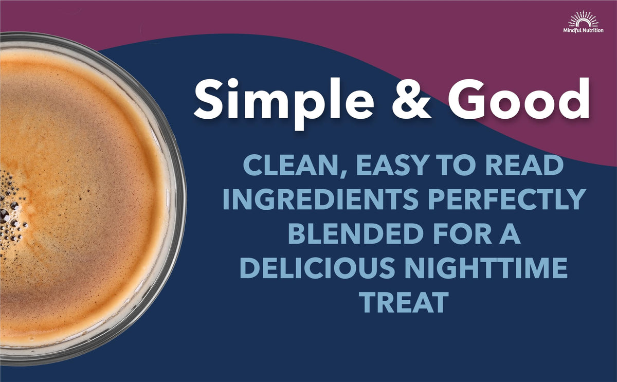 Mindful Nutrition ingredients label highlights melatonin, L-Theanine and GABA.