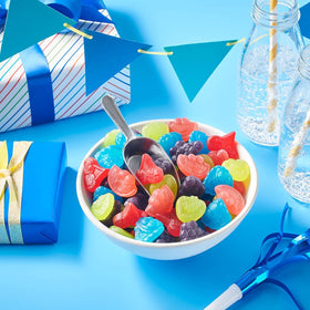 Mindys Goodies JollyRanchar gummies blue raspberry – vibrant party flavor.