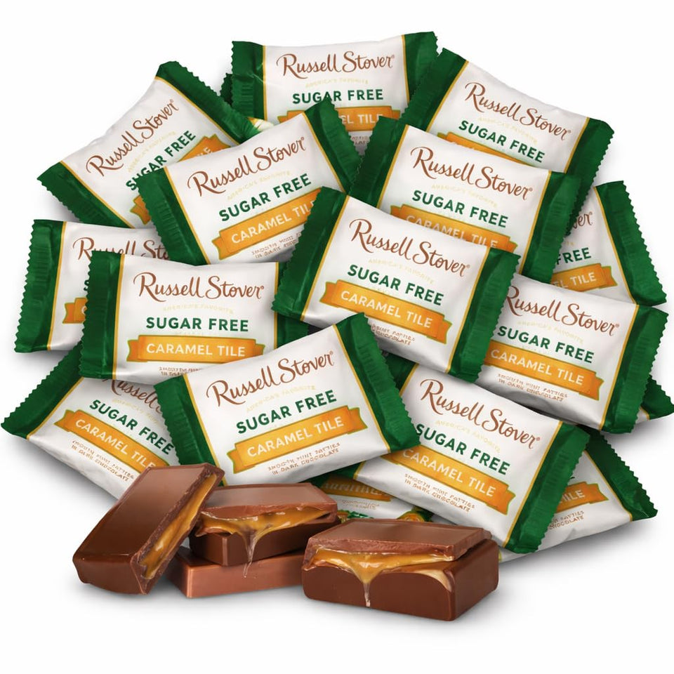 Mindys Goodies sugar-free dark chocolate caramel pieces, 1lb bulk, ideal for keto snacking.