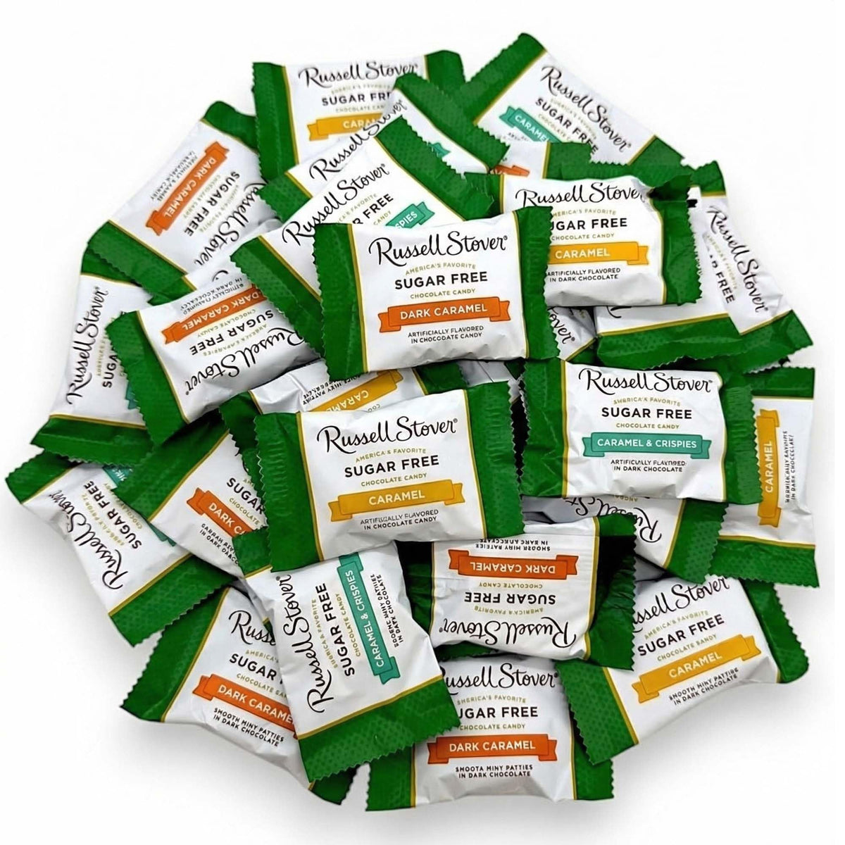 Mindys Goodies sugar-free dark chocolate caramels assortment in a 1 lb bag for keto snacking