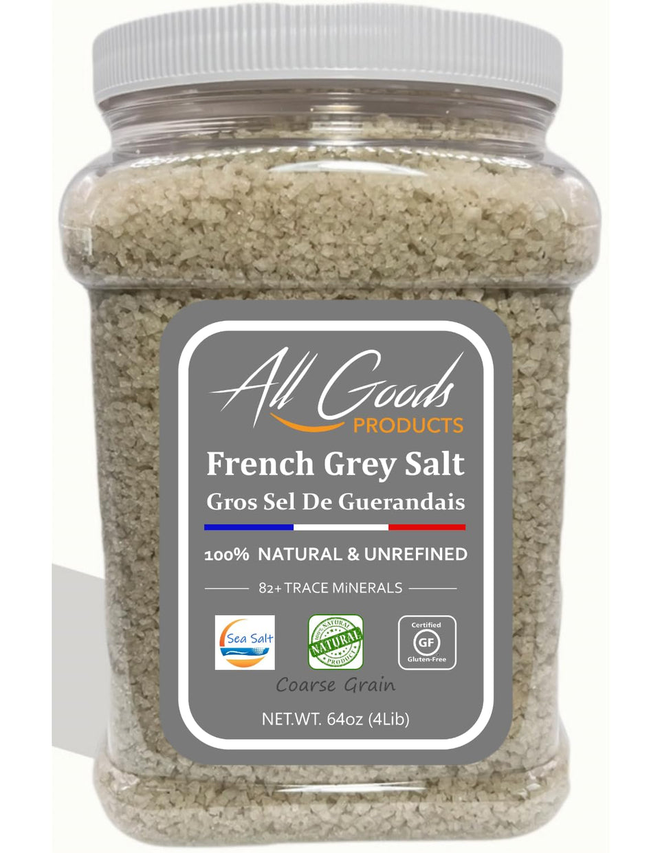 Mineral Celtic Salt All Goods grey salt jar top view for seasoning