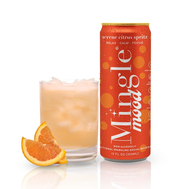 Mingle Sparkling Mocktails Serene Citrus bottle pour for a refreshing alcohol-free moment