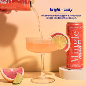 Mingle Sparkling Mocktails Serene Citrus ingredients image hints natural fruit blends