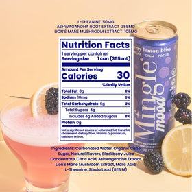 Mingle Sparkling Berry Lemon Bliss vegan, gluten-free formula for inclusive gatherings.