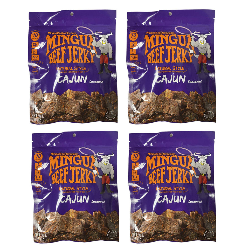 Mingua Beef Jerky Cajun-Seared bag of 100% US beef for a high-protein snack
