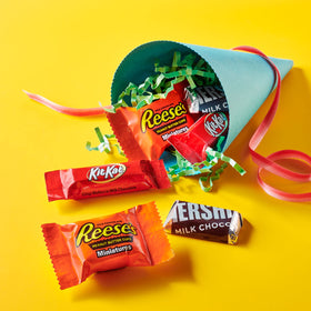 Miniature chocolates, individually wrapped for easy portioning and sharing.