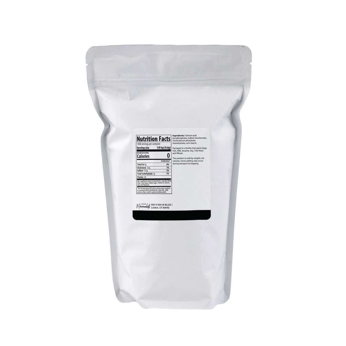 Minimalist Baking Powder pour bag ready for effortless measuring in recipes.