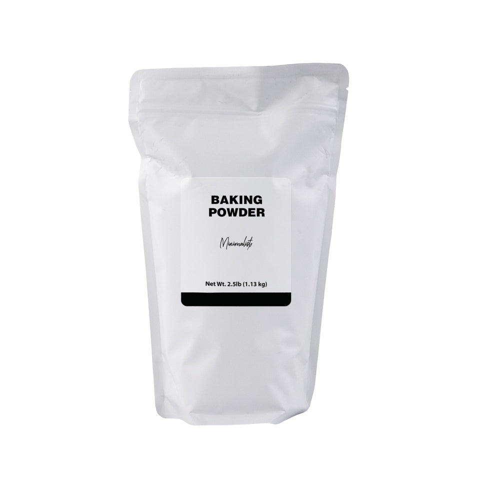 Minimalist Baking Powder in resealable bag preserves freshness for quick bakes.