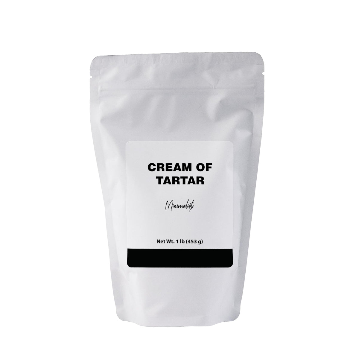 Minimalist Cream of Tartar in a resealable bag for convenient storage.