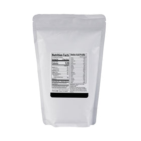 Scoop with powder beside bag, ideal for shakes