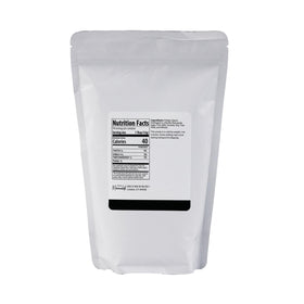 Minimalist Potato Starch bag closeup reveals pure ingredients and minimalist packaging