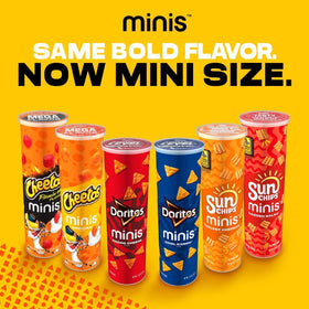 Minis Doritos Nacho Cheese on-the-go portion ideal for travel and lunches.