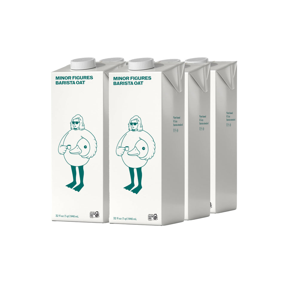 Minor Figures Barista Oat Milk 32 oz bottle ideal for café-quality beverages