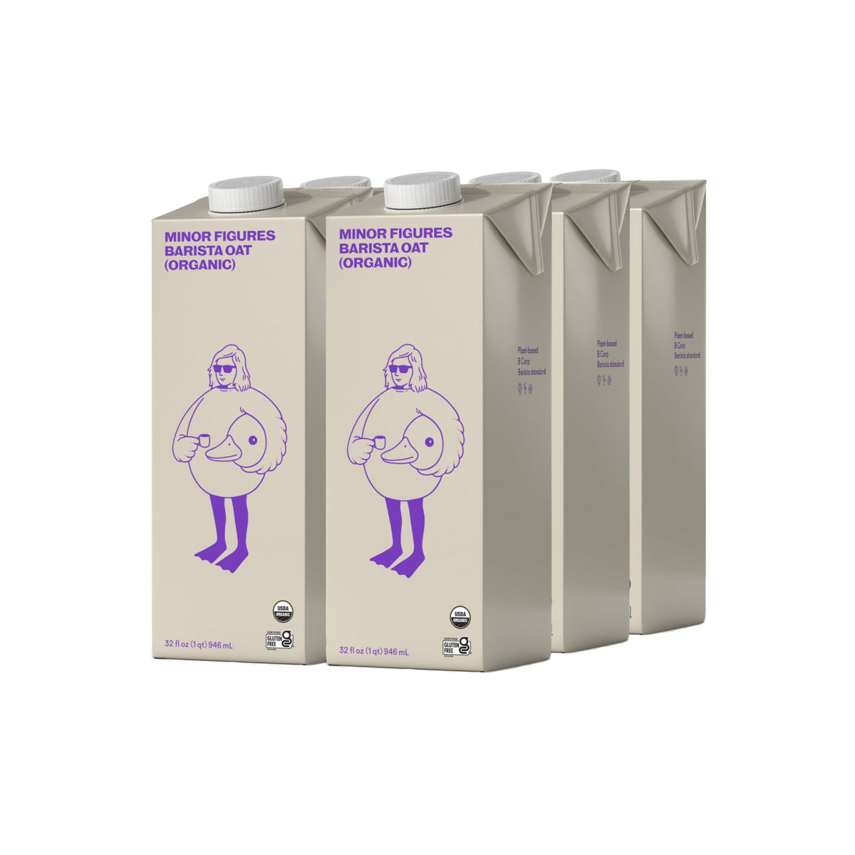 Minor Figures Barista Organic Oat Milk 32oz 6-Pack front label shows clean, plant-based formula.