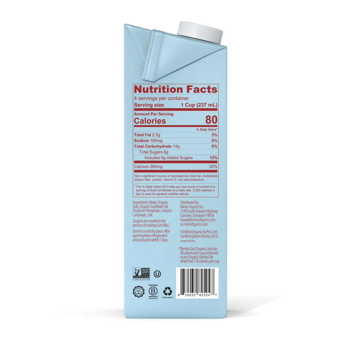 Minor Figures Shelf-Stable Oat Milk pack shown in pantry scene.