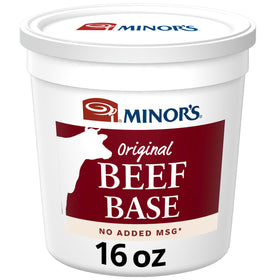 MINOR’S Beef Base jar pour highlights rich flavor for soups and sauces.