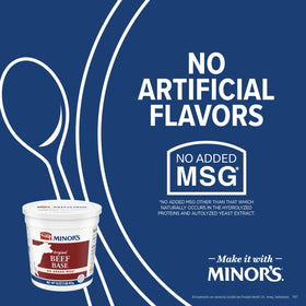 MINOR’S Beef Base soup bowl presents savory, ready-to-use stock.