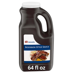 MINOR'S Bourbon Style BBQ Sauce bottle for easy glaze on meats