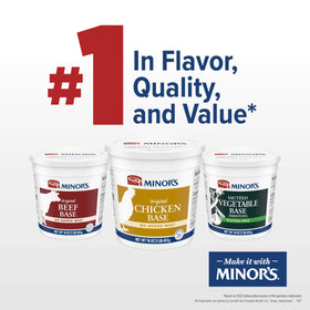 MINOR'S Chicken Base ingredients highlight natural chicken flavors for savory sauces.