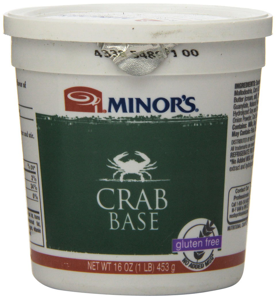 MINOR'S crab base bottle showcases rich flavor ideal for sauces