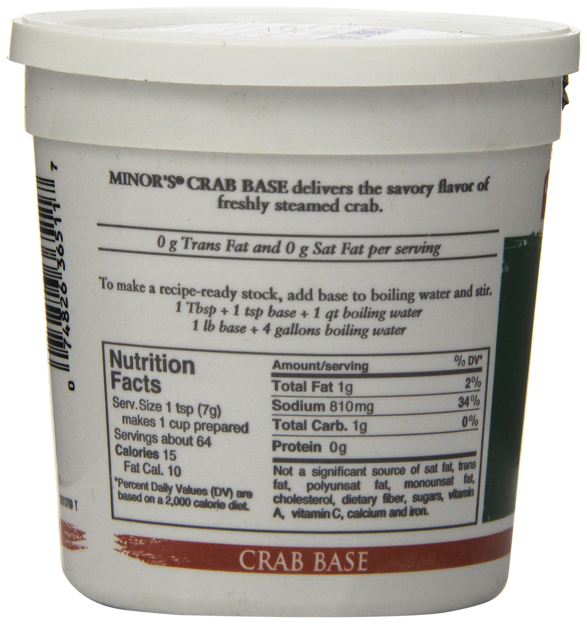 MINOR'S crab base used in salads enhances seafood flavor