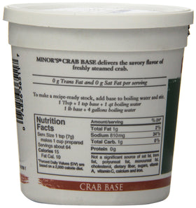MINOR'S crab base used in salads enhances seafood flavor