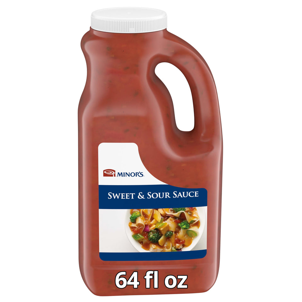 MINOR'S vegan golden sweet and sour bottle pour for quick weeknight flavor.
