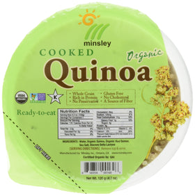 Minsley Cooked Organic Quinoa pack ready-to-eat base for meals.