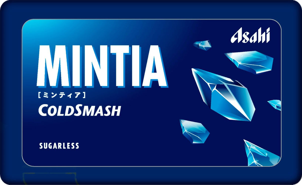 Mintia Cold Smash back panel emphasizes 50 tablets and compact value.