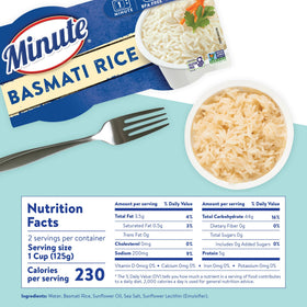 Minute rice cups in a BPA-free cup for easy, clean serving.