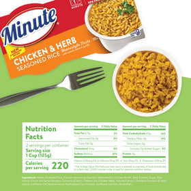 Minute Ready-to-Serve chicken and herb rice cup, ideal for on-the-go meals.