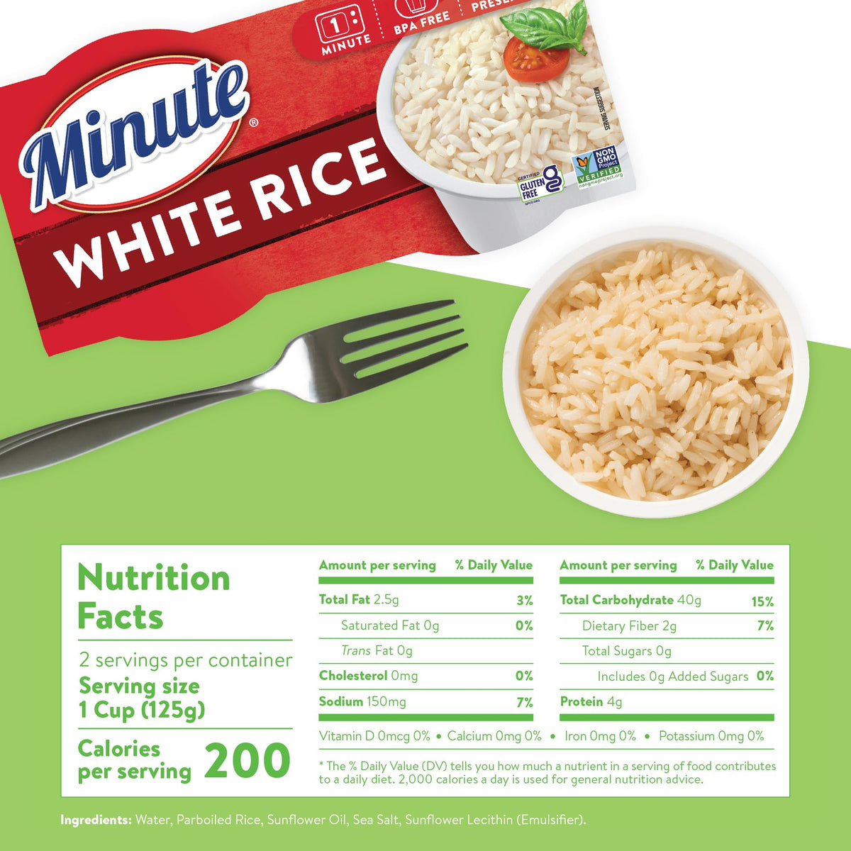 Minute Ready-to-Serve White Rice cup used in a rice pudding dessert.