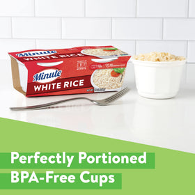 Minute Ready-to-Serve White Rice cup served with a simple plate.