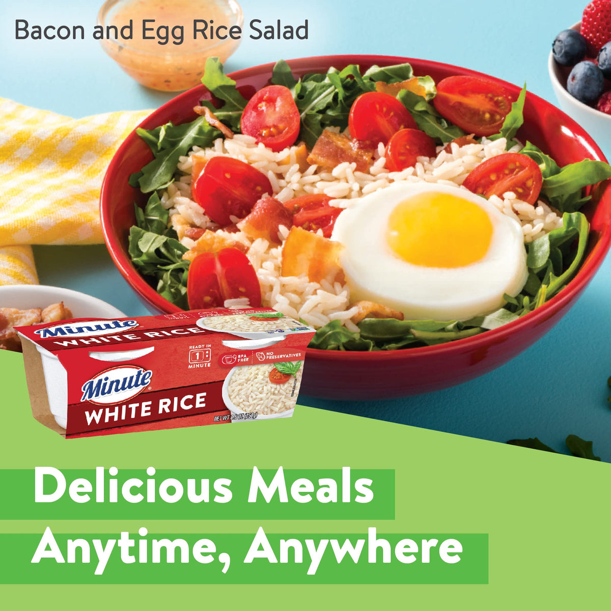 Minute Ready-to-Serve White Rice cup added to a stir-fry for flavor.