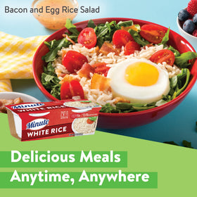Minute Ready-to-Serve White Rice cup added to a stir-fry for flavor.
