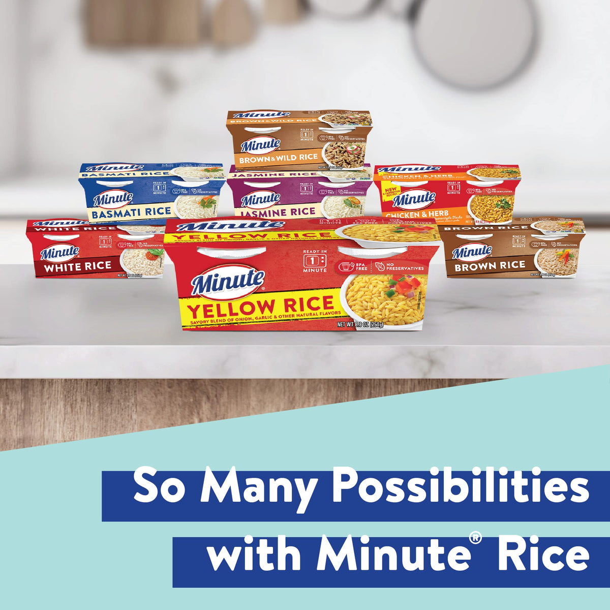 Plate-ready Minute Ready-to-Serve yellow rice as a simple side or base.