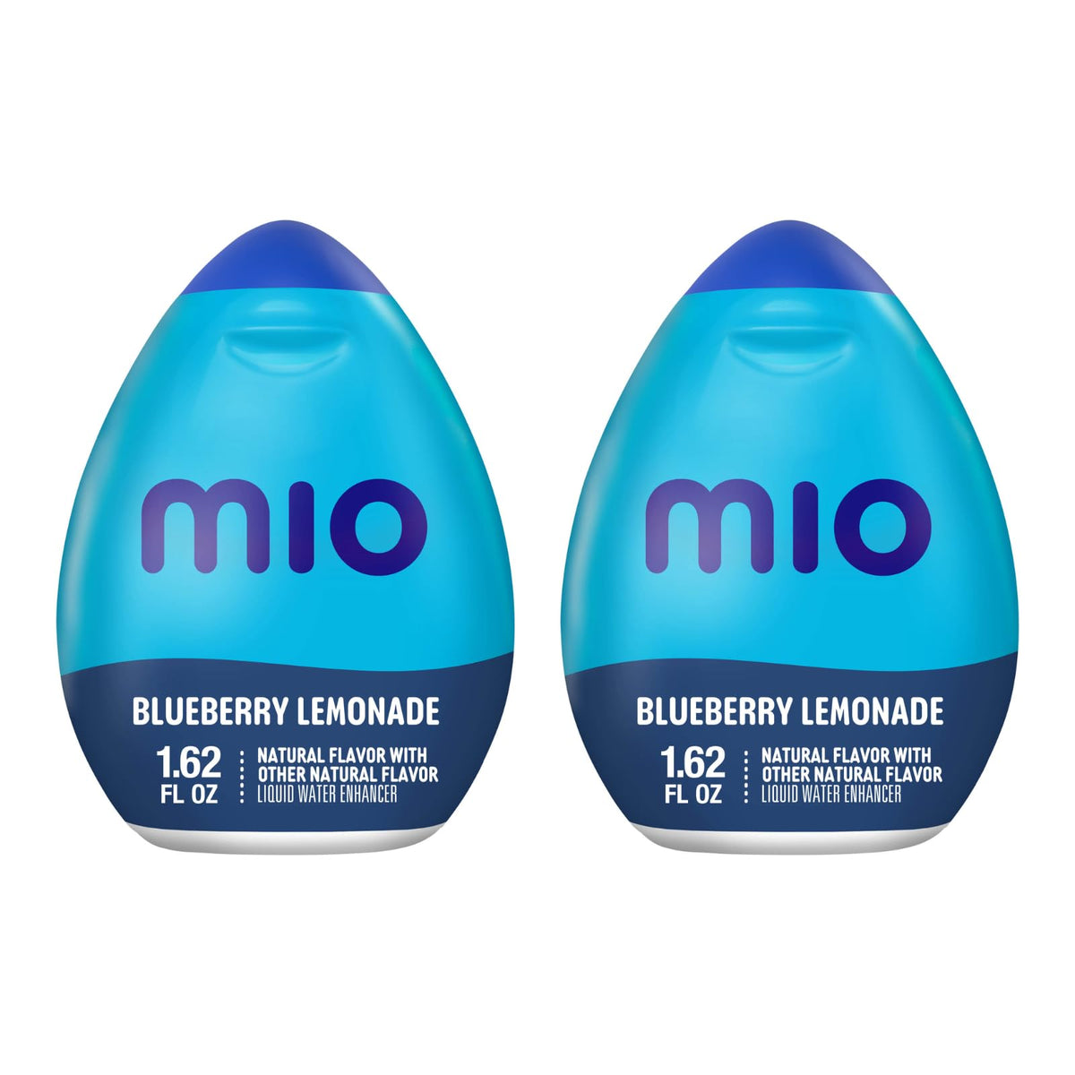 Mio Blueberry Lemonade bottle front with vitamin notes for flavor and nutrition.